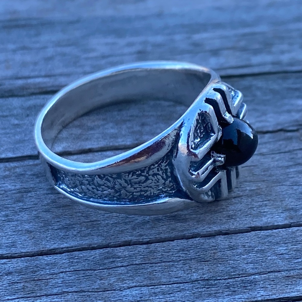 MEDICINE WHEEL Ring .925 Sterling Silver w/ genuine Star Diopside made in USA - Picture 10 of 14